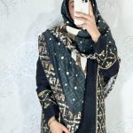 روسری نخی طرح حاشیه پلنگی