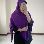2روسری ژاکارد مربع بنفش کاراشیک