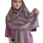 3شال های نخی با خط های مخمل و لمه بنفش کاراشیک