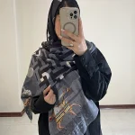 شال دو رو هرمس طوسی کاراشیک 2