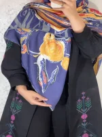روسری طرح خطی و آبرنگی