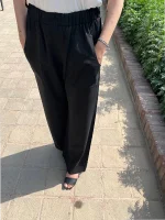 شلوار مشکی سنتل نیم بگ راسته 1