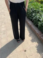 شلوار مشکی سنتل نیم بگ راسته 3