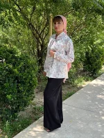 شومیز مزونی ابریشمی طرح پرنده کاراشیک