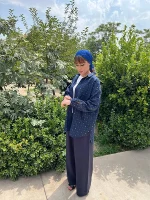 شومیز مزونی لینن پولک دوزی سورمه ای(هندی) کاراشیک