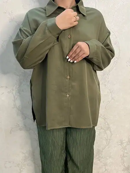 شومیز تنسل سبز کاراشیک3