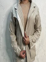 کت راه راه کرم کاراشیک